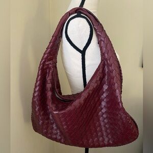Vici Burgundy Woven Hobo Bag